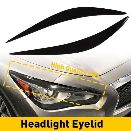For 2014-2022 Infiniti Q50 Headlight Eyelid Trim Cover Eyebrow Rear Black, US $16.99, image 4