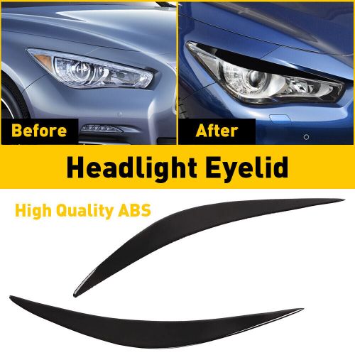 For 2014-2022 Infiniti Q50 Headlight Eyelid Trim Cover Eyebrow Rear Black, US $16.99, image 6