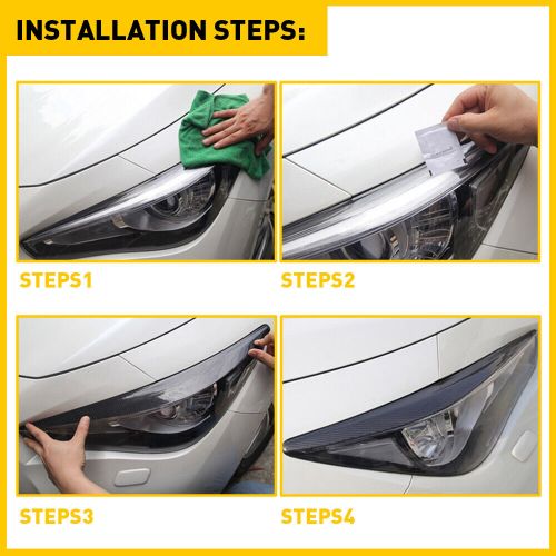 For 2014-2022 Infiniti Q50 Headlight Eyelid Trim Cover Eyebrow Rear Black, US $16.99, image 7