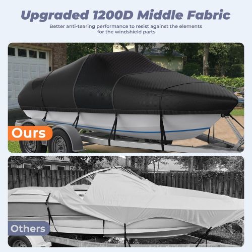 RVMasking Middle 1200D Reinforced Boat Cover with Storage Bag Trailerable Mar..., US $198.02, image 3