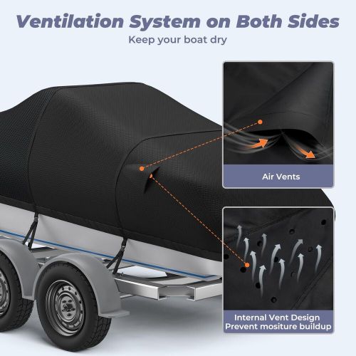 RVMasking Middle 1200D Reinforced Boat Cover with Storage Bag Trailerable Mar..., US $198.02, image 5