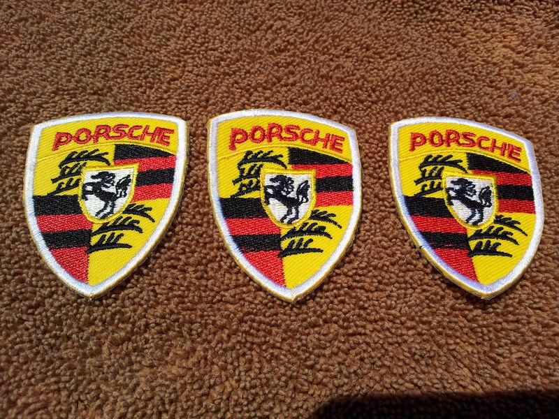 3pc small porsche iron on embroidered patchs 356a 356b 356c 911 912 914 930 vw