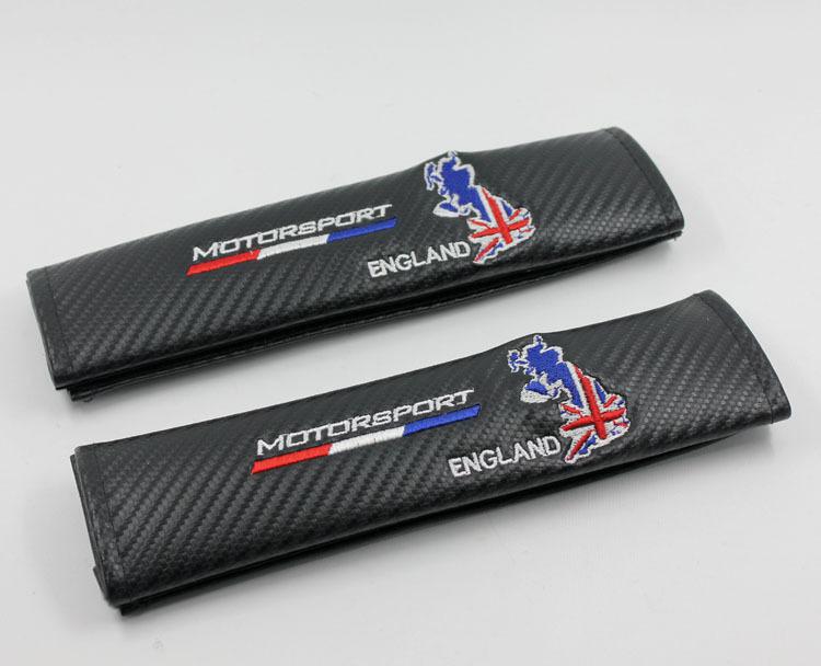 A pair sport carbon fiber motorsport england auto seatbelt cover shoulder pads
