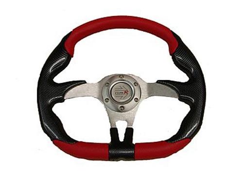 Polaris rzr offroad steering wheel (red) with adapter