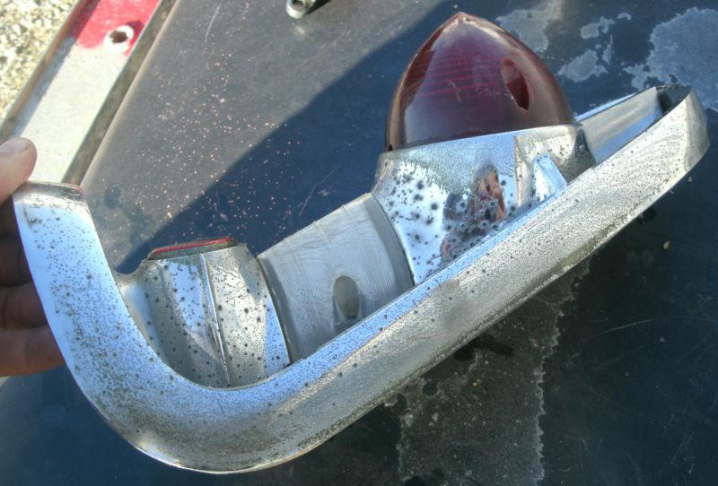 1956 56 Chevrolet Chevy Rear Tail Light Assembly Bezel Lenses RH Passenger OEM , US $29.99, image 6