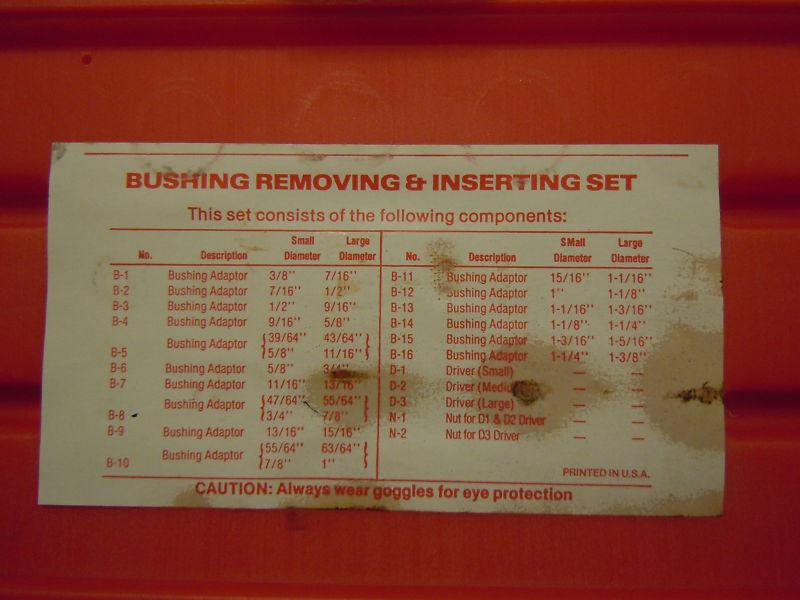19Pc Bushing Driver Set Remover And Installer 3/8