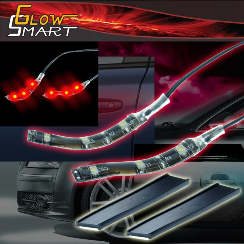 2 x 2” led strip light door dash panel interior lighting flexible 3 smd rd