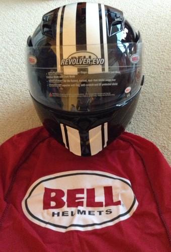 Nwt bell revolver evo modular helmet black with white stripes size large