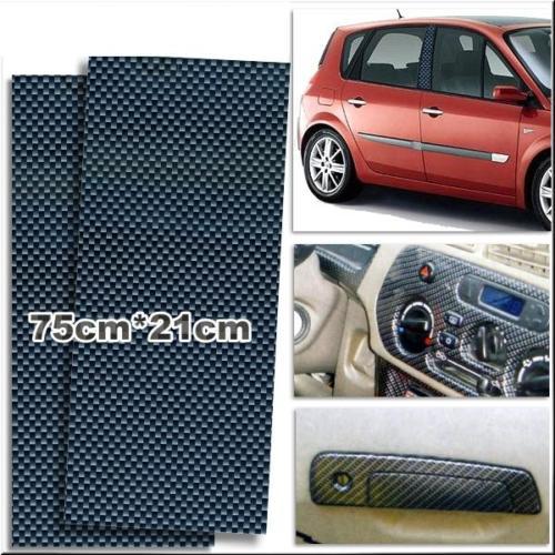 3d texture black carbon  pvc sheet sticker decal stickers x 2pieces 75cm x 21cm