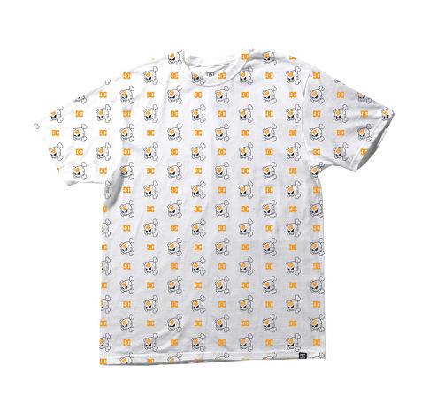 Dc ken block huck gee 43 skull repeat tshirt white with orange large