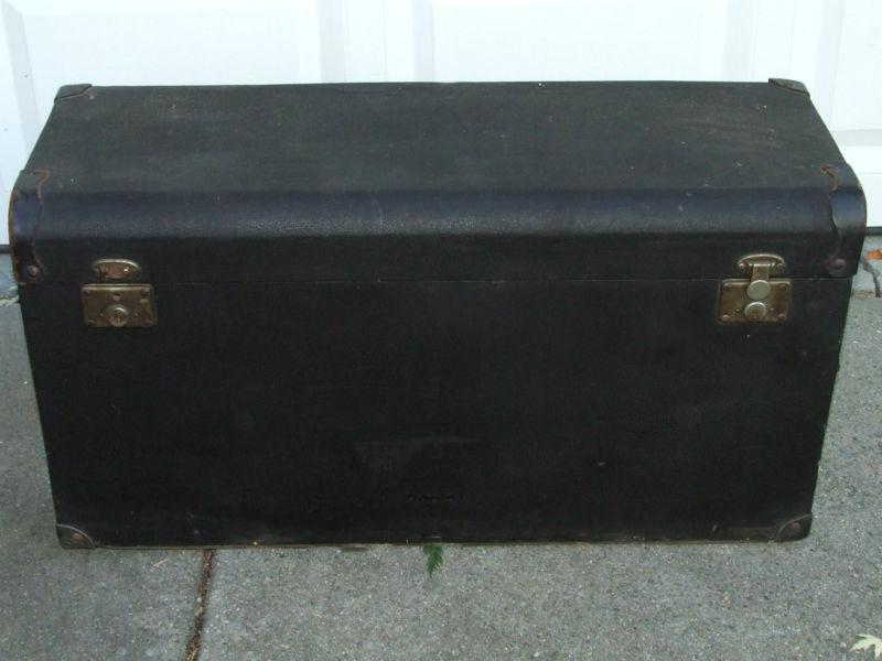Antique automobile car auto ford model t a packard rear steamer chest trunk box