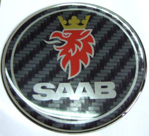 2.5" saab carbon fiber emblem badge decal 9-3 93 9-5 95 9-2x 9-7x new