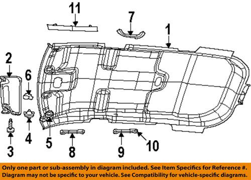 Dodge oem 1de55dw1ab interior-roof-rear header trim