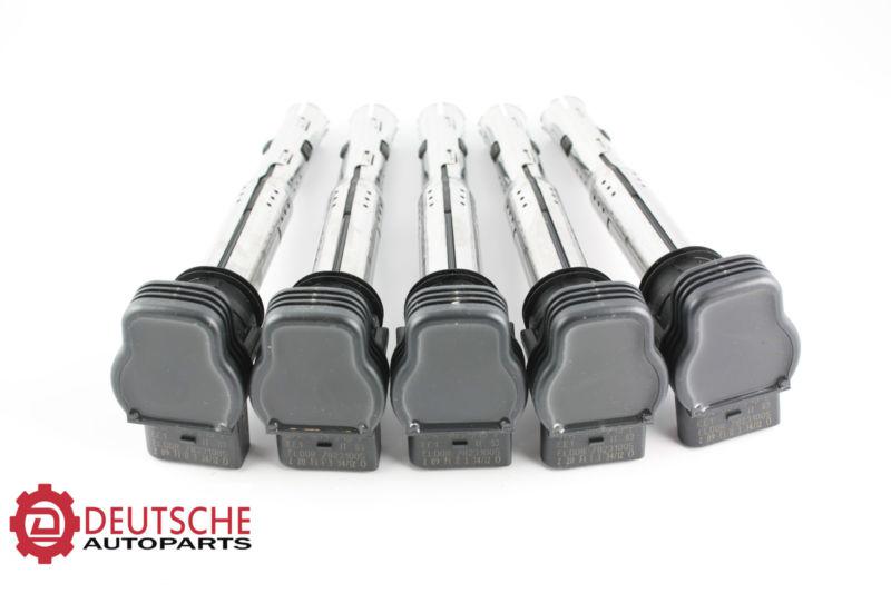 Genuine volkswagen 2.5l 5 cylinder ignition coil set of 5 07k-905-715-f