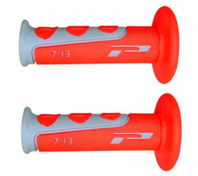 Pro grip 793 red gray handlebar grips fits kawasaki dirt bikes motorcycles