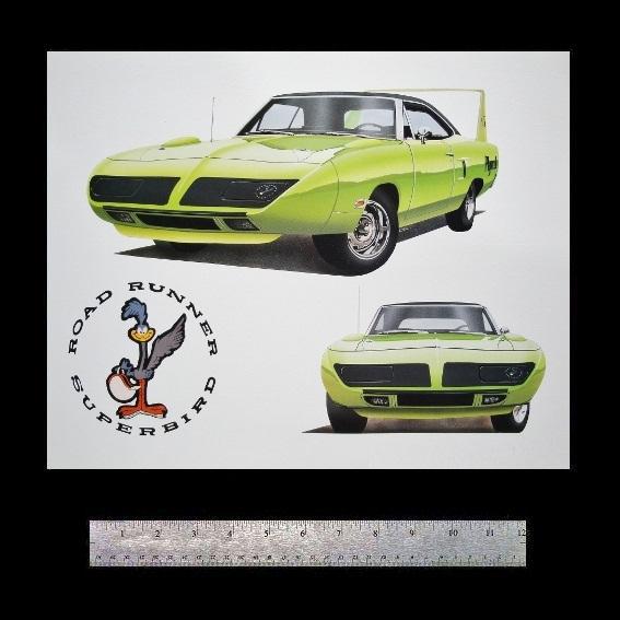 Plymouth superbird road runner 1970 1969 1968 383 440+6 -dealer art print poster