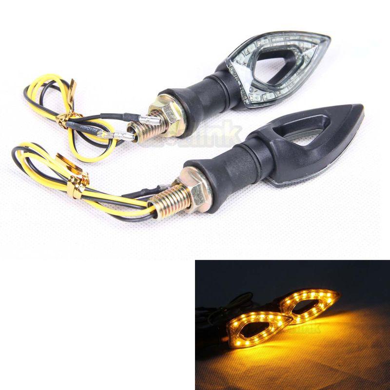 2x led motorcycle turn signal light indicators honda suzuki kawasaki yamaha blk