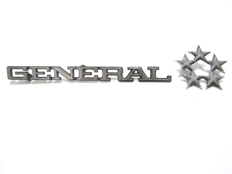 Vtg gmc general 5 star tractor trailer/semi truck badge custom car/hot rat rod