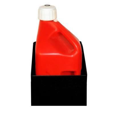 Trailer organizer floor mount fuel jug holder abs plastic black holds 1 fuel jug