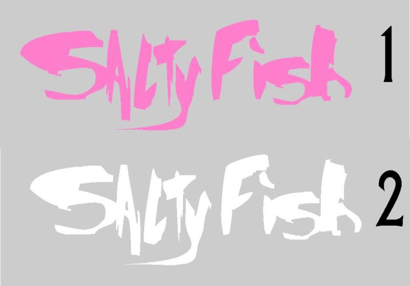 Salty fish sticker decal fits honda,toyota,suv,ford,chevy,dodge,nissan,mazda,bmw