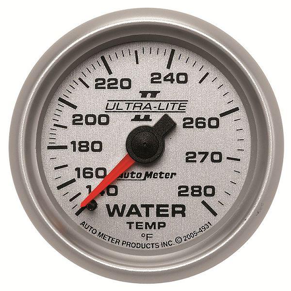 Auto meter 4931 ultra lite ii 2 1/16" mechanical water temp. gauge 140-280˚f