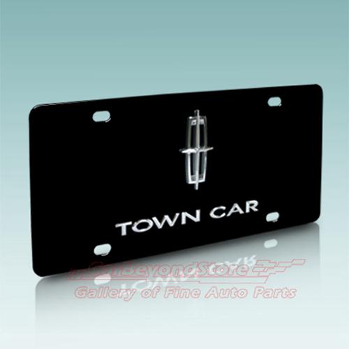 Lincoln 3d town car black stainless steel license plate, licensed + free gift