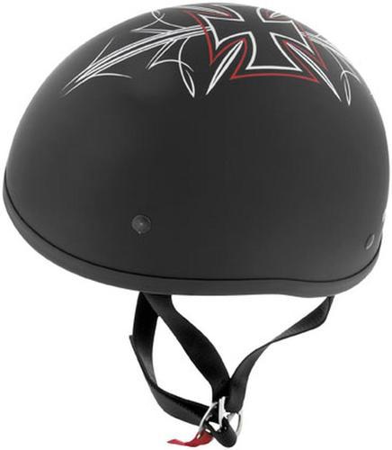 New skid lid original half-helmet adult helmet, flat black/street rod, xl