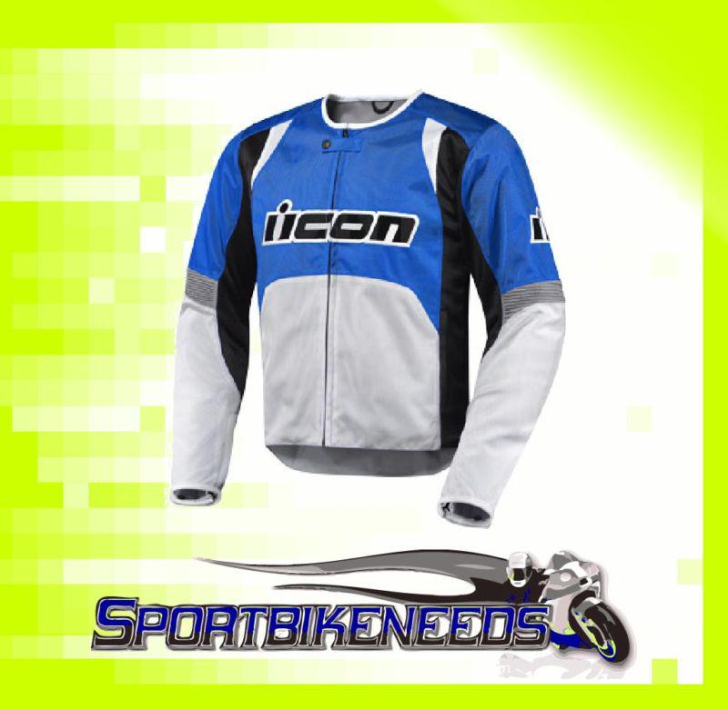 Icon overlord nylon jacket textile blue black small sm