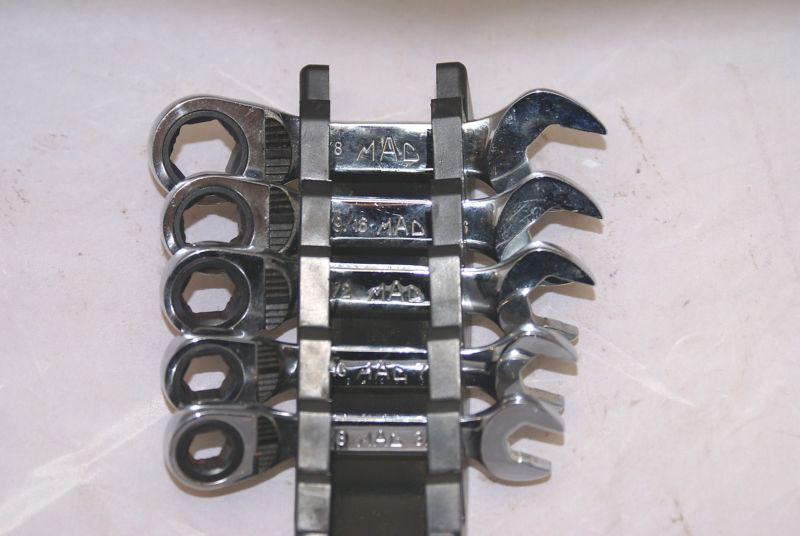 Find 5PC Mac Tools Standard Ratcheting Wrench Stubby Set 5/83/8 No