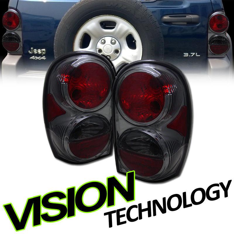 Pair 02-07 jeep liberty suv smoke tint lens altezza taillights taillamps lh+rh