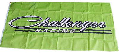 Challenger racing banner flag dodge mopar green 4x2 ft