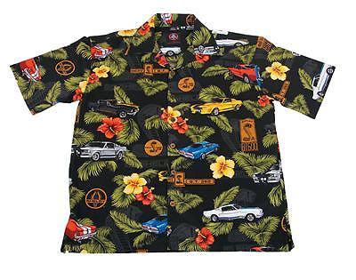 Genuine hotrod hardware camp shirt cotton rayon black shelby 350/500 3xl ea