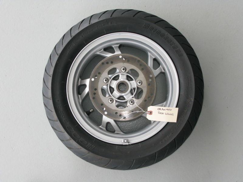 Suzuki burgman an 400 rear wheel and tire great condition w/ brake rotor disc!