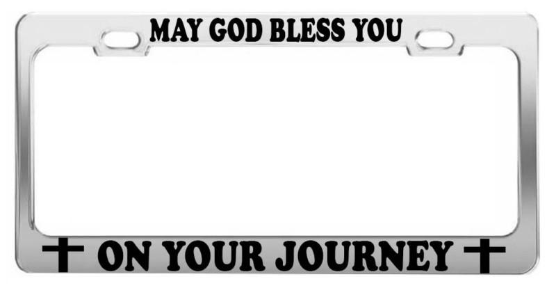 May god bless you car accessories chrome steel tag license plate frame