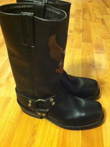 CLASSIC MEN'S HARLEY DAVIDSON HARNESS BOOTS BLACK SIZE 8D NEVER WORN!!, US $110.00, image 4