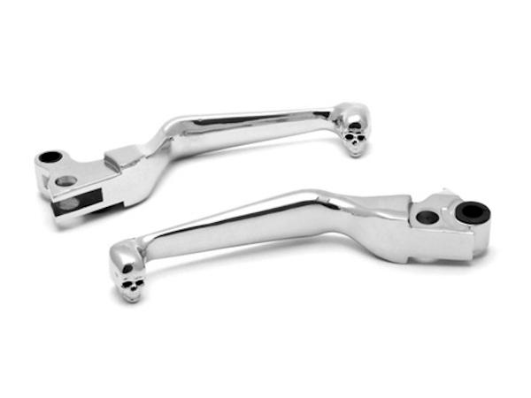 Clutch brake skull hand levers for 1996-2012 harley hd softail springer classic