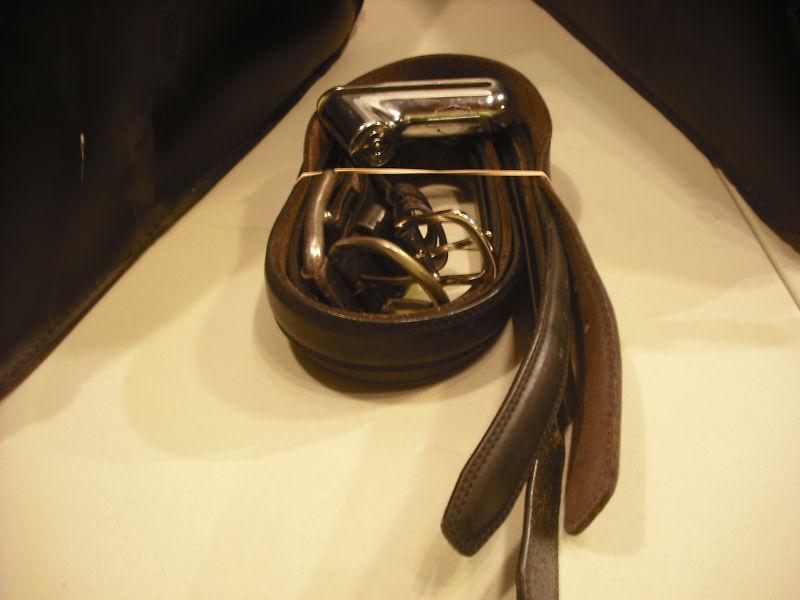 MOTORCYCLE BLACK LEATHER SADDLE BAGS , USED, US $99.99, image 10