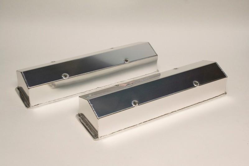 Small block chevy prw aluminum valve cover tall with vent hole  (polished)