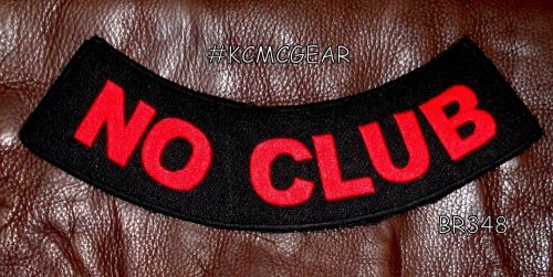 No club red &amp; black iron and sew on bottom rocker patch for biker jacket br348sk