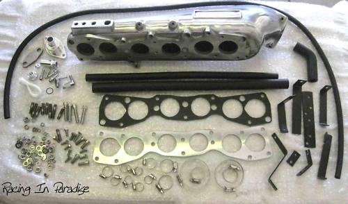 New polish 93-98 toyota 2jz 2jzgte jza80 turbo supra aluminum intake manifold 