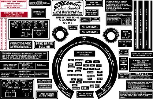Piper pa24 comanche interior placard kit free shippping