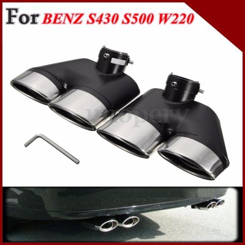 Dual pipe exhaust muffler tip for mercedes-benz 2001-2005 s430 s500 w220 amg