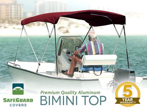 New 3 bow burgundy bimini boat cover top with boot 6'l x 46"h x 91"-96"w