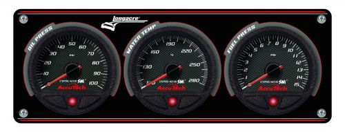 Longacre 44463 3 gauge aluminum panel with accutech™ smi™ gauges imca dirt drag