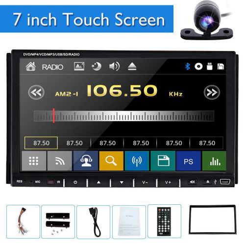 Universal double din 7" car dvd player bluetooth radio ipod tv hd backup camera