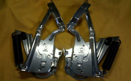 1957 chevy bel air hood hinges powdercoated chrome 57 oem