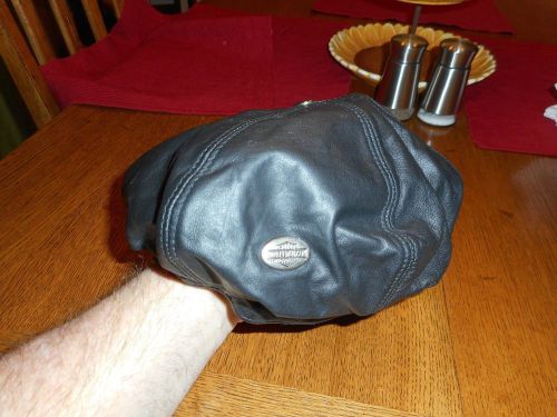 Women's harley-davidson black nostalgic tam/beret leather cap/hat small mint usa