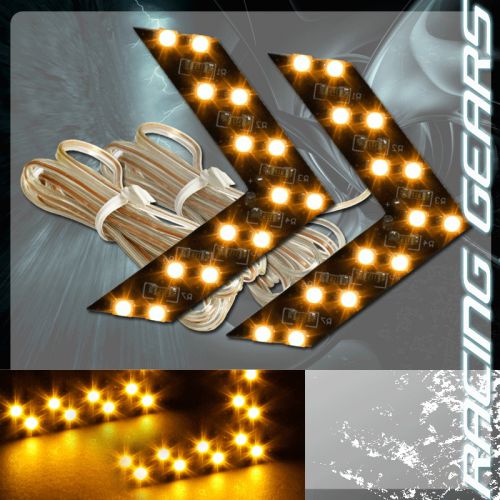 Universal 14 amber 12v led blinker arrow side view mirror turn signal indicator