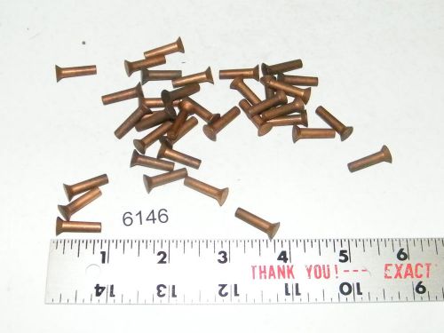 37 vintage countersunk solid copper brake clutch rivets 3/4 long x 11/64 shank