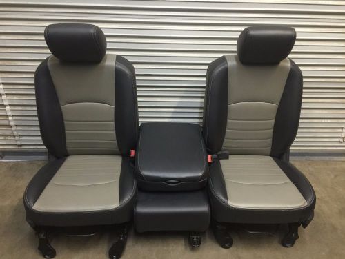 2009-2015 dodge 1500 2500 3500 front seats gray leatherette very nice